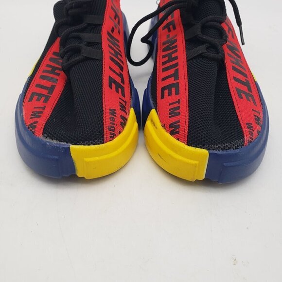 OFF-WHITE SHOES Red Blue Yellow Black Size 37 Womens 6.5 Boys 5 - Picture 6 of 9